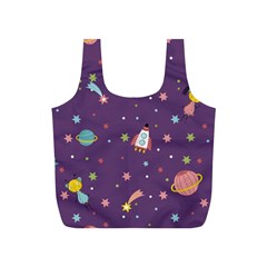 Space Travels Seamless Pattern Vector Cartoon Full Print Recycle Bag (S) from ArtsNow.com Front
