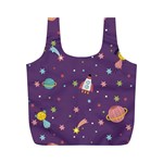 Space Travels Seamless Pattern Vector Cartoon Full Print Recycle Bag (M)