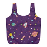 Space Travels Seamless Pattern Vector Cartoon Full Print Recycle Bag (L)