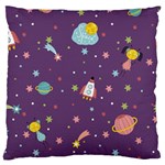 Space Travels Seamless Pattern Vector Cartoon Standard Premium Plush Fleece Cushion Case (Two Sides)