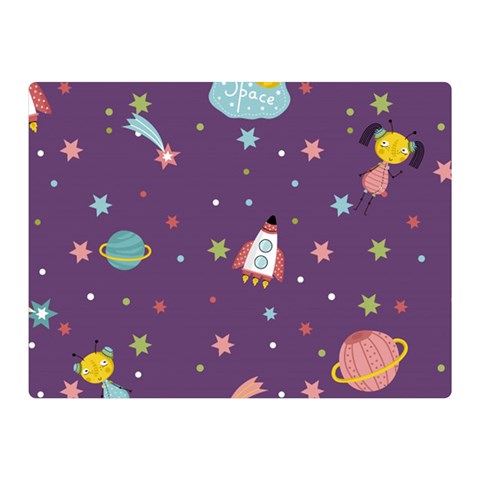 Space Travels Seamless Pattern Vector Cartoon Two Sides Premium Plush Fleece Blanket (Mini) from ArtsNow.com 35 x27  Blanket Front