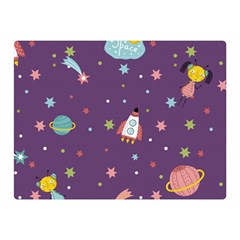 Space Travels Seamless Pattern Vector Cartoon Two Sides Premium Plush Fleece Blanket (Mini) from ArtsNow.com 35 x27  Blanket Front