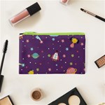 Space Travels Seamless Pattern Vector Cartoon Cosmetic Bag (XS)