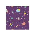 Space Travels Seamless Pattern Vector Cartoon Satin Bandana Scarf 22  x 22 