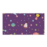 Space Travels Seamless Pattern Vector Cartoon Satin Wrap 35  x 70 