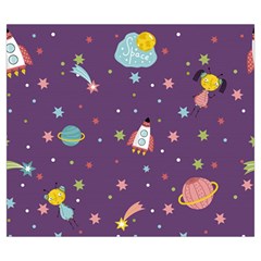 Space Travels Seamless Pattern Vector Cartoon Zipper Large Tote Bag from ArtsNow.com Back