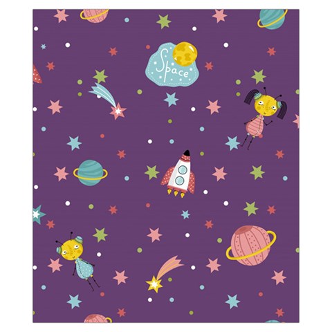 Space Travels Seamless Pattern Vector Cartoon Drawstring Pouch (XS) from ArtsNow.com Front
