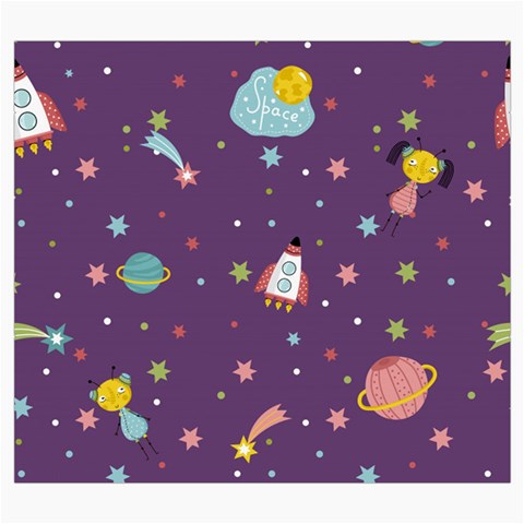 Space Travels Seamless Pattern Vector Cartoon Roll Up Canvas Pencil Holder (S) from ArtsNow.com Front