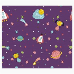 Space Travels Seamless Pattern Vector Cartoon Roll Up Canvas Pencil Holder (S) from ArtsNow.com Front
