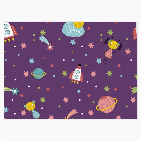 Space Travels Seamless Pattern Vector Cartoon Roll Up Canvas Pencil Holder (L) from ArtsNow.com Front