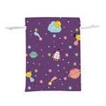 Space Travels Seamless Pattern Vector Cartoon Lightweight Drawstring Pouch (L)