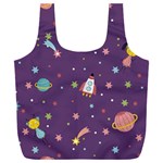 Space Travels Seamless Pattern Vector Cartoon Full Print Recycle Bag (XXL)