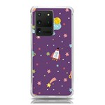 Space Travels Seamless Pattern Vector Cartoon Samsung Galaxy S20 Ultra 6.9 Inch TPU UV Case