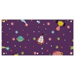 Space Travels Seamless Pattern Vector Cartoon Banner and Sign 4  x 2 