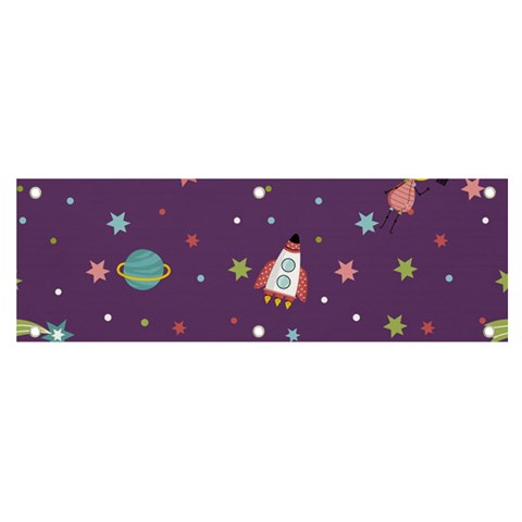 Space Travels Seamless Pattern Vector Cartoon Banner and Sign 6  x 2  from ArtsNow.com Front