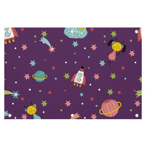 Space Travels Seamless Pattern Vector Cartoon Banner and Sign 6  x 4  from ArtsNow.com Front