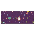 Space Travels Seamless Pattern Vector Cartoon Banner and Sign 8  x 3 
