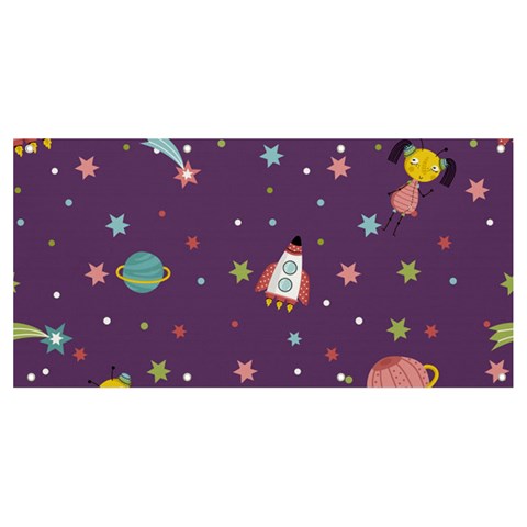 Space Travels Seamless Pattern Vector Cartoon Banner and Sign 8  x 4  from ArtsNow.com Front
