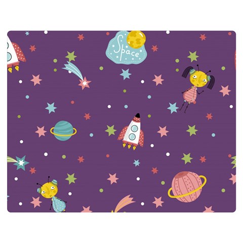 Space Travels Seamless Pattern Vector Cartoon Premium Plush Fleece Blanket (Medium) from ArtsNow.com 60 x50  Blanket Front