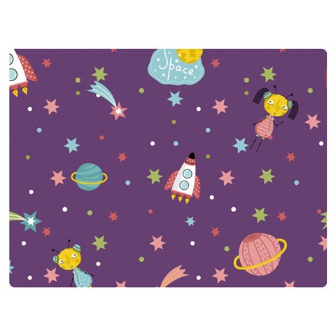 Space Travels Seamless Pattern Vector Cartoon Premium Plush Fleece Blanket (Extra Small) from ArtsNow.com 40 x30  Blanket Front