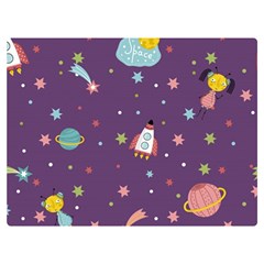 Space Travels Seamless Pattern Vector Cartoon Two Sides Premium Plush Fleece Blanket (Extra Small) from ArtsNow.com 40 x30  Blanket Back