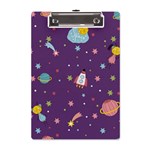 Space Travels Seamless Pattern Vector Cartoon A5 Acrylic Clipboard