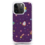 Space Travels Seamless Pattern Vector Cartoon iPhone 14 Pro TPU UV Print Case