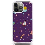 Space Travels Seamless Pattern Vector Cartoon iPhone 13 Pro Max TPU UV Print Case