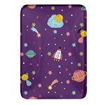 Space Travels Seamless Pattern Vector Cartoon Rectangular Glass Fridge Magnet (4 pack)