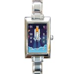 Spaceship Milkyway Galaxy Rectangle Italian Charm Watch