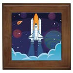Spaceship Milkyway Galaxy Framed Tile