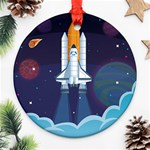 Spaceship Milkyway Galaxy Ornament (Round)