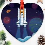 Spaceship Milkyway Galaxy Ornament (Heart)