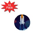 Spaceship Milkyway Galaxy 1  Mini Buttons (10 pack) 