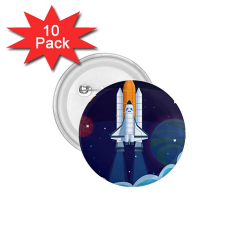 Spaceship Milkyway Galaxy 1.75  Buttons (10 pack) from ArtsNow.com Front