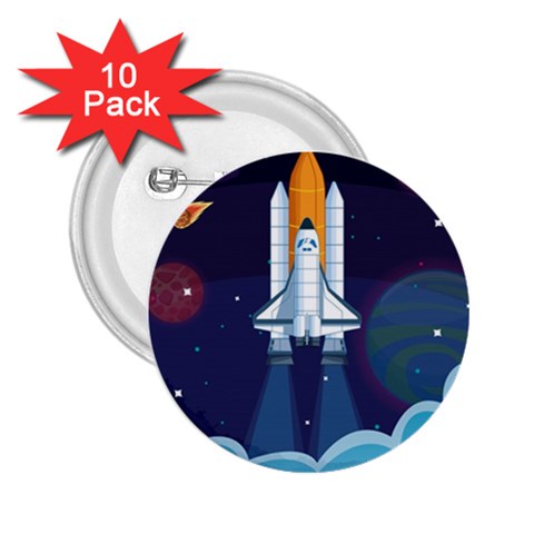 Spaceship Milkyway Galaxy 2.25  Buttons (10 pack)  from ArtsNow.com Front