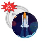 Spaceship Milkyway Galaxy 2.25  Buttons (100 pack) 