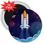 Spaceship Milkyway Galaxy 3  Magnets (10 pack) 