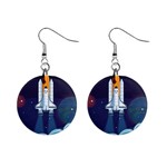 Spaceship Milkyway Galaxy Mini Button Earrings