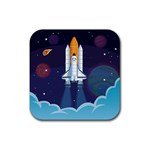 Spaceship Milkyway Galaxy Rubber Coaster (Square)