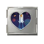 Spaceship Milkyway Galaxy Mega Link Heart Italian Charm (18mm)