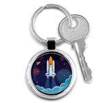 Spaceship Milkyway Galaxy Key Chain (Round)