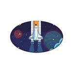 Spaceship Milkyway Galaxy Sticker (Oval)