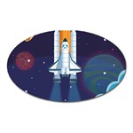 Spaceship Milkyway Galaxy Oval Magnet