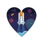 Spaceship Milkyway Galaxy Heart Magnet
