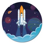Spaceship Milkyway Galaxy Magnet 5  (Round)