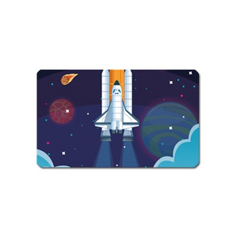 Spaceship Milkyway Galaxy Magnet (Name Card) from ArtsNow.com Front