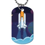 Spaceship Milkyway Galaxy Dog Tag (One Side)