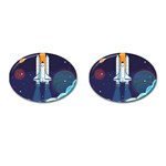 Spaceship Milkyway Galaxy Cufflinks (Oval)