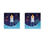 Spaceship Milkyway Galaxy Cufflinks (Square)